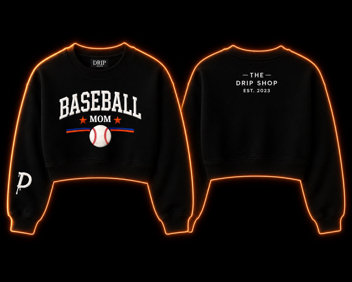 Baseball Mom Cropped Crewneck